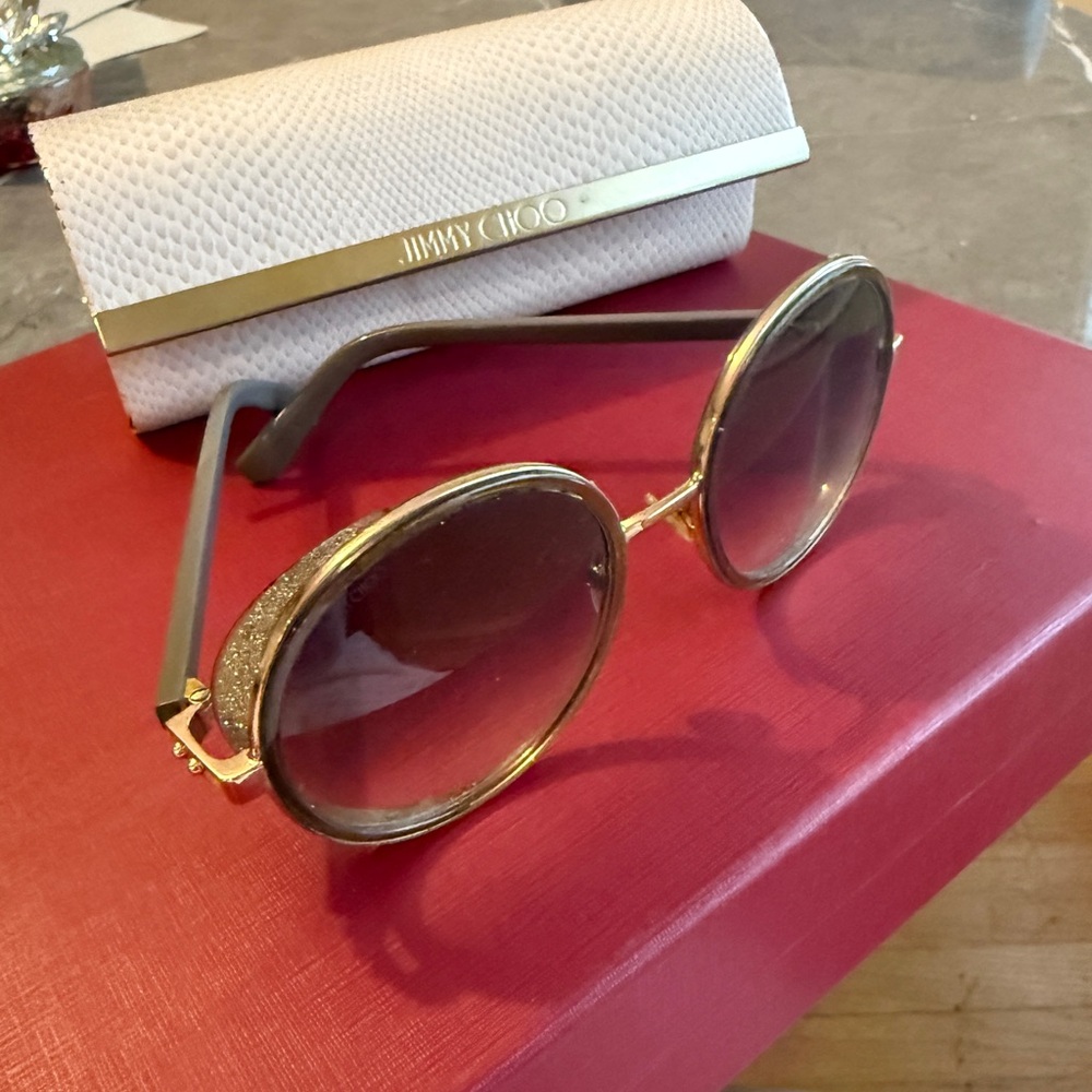 Jimmy Choo Elegant Gold and Black Sunglasses